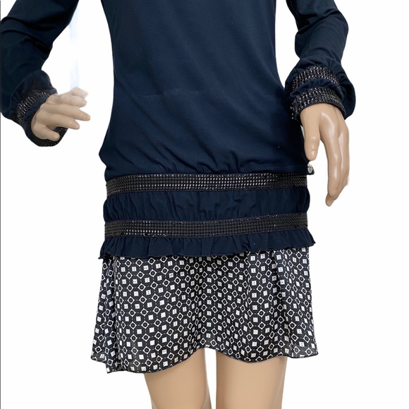 FRACOMINA Italy Women’s Fashion Mini Dress Blue ALSU00549 - Picture 3 of 8